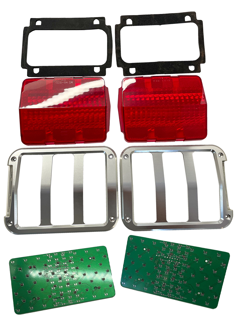 64-66 Mustang Billet Tail Light Bezels W/ Sequential LED Taillights, Lenses & Lens Gaskets