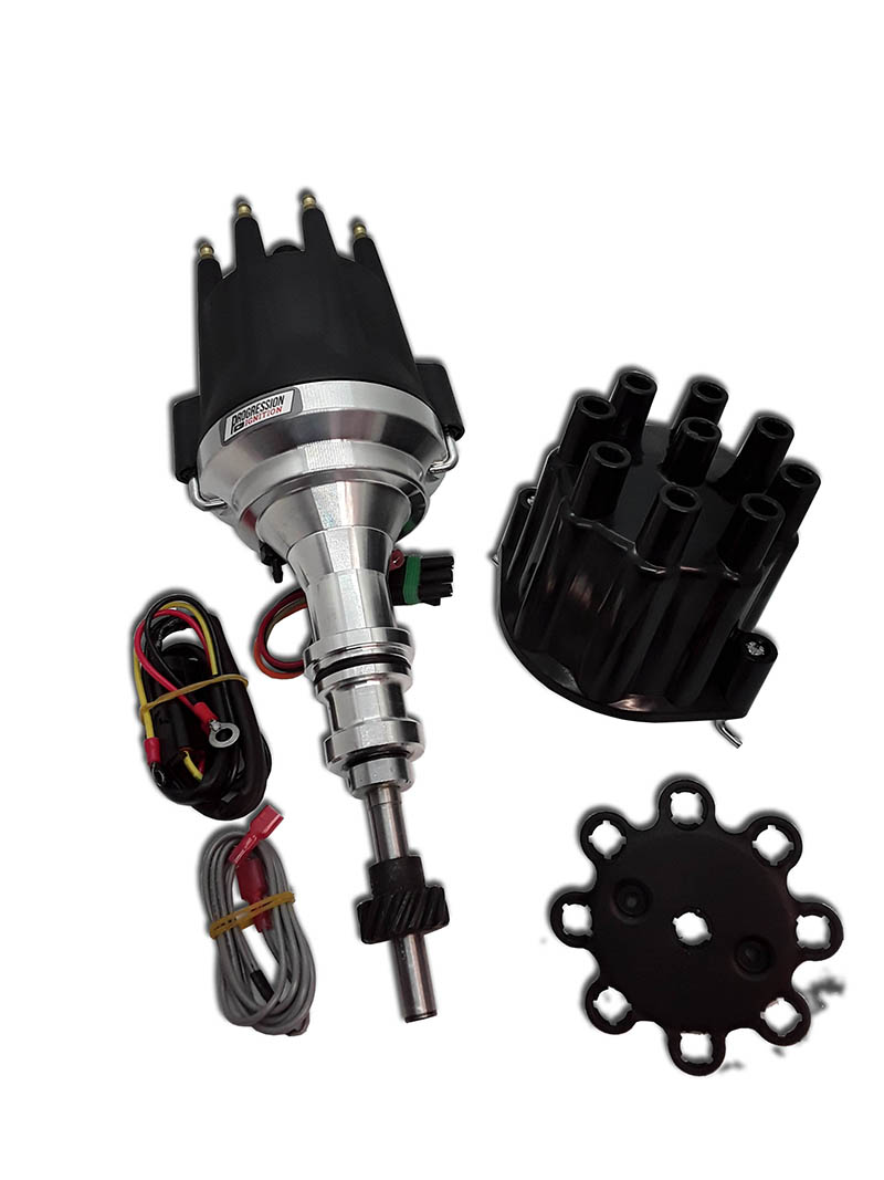 Billet Distributor Deluxe Kit with Bluetooth & Ignition Coil + Plug Wires and Plug Dividers