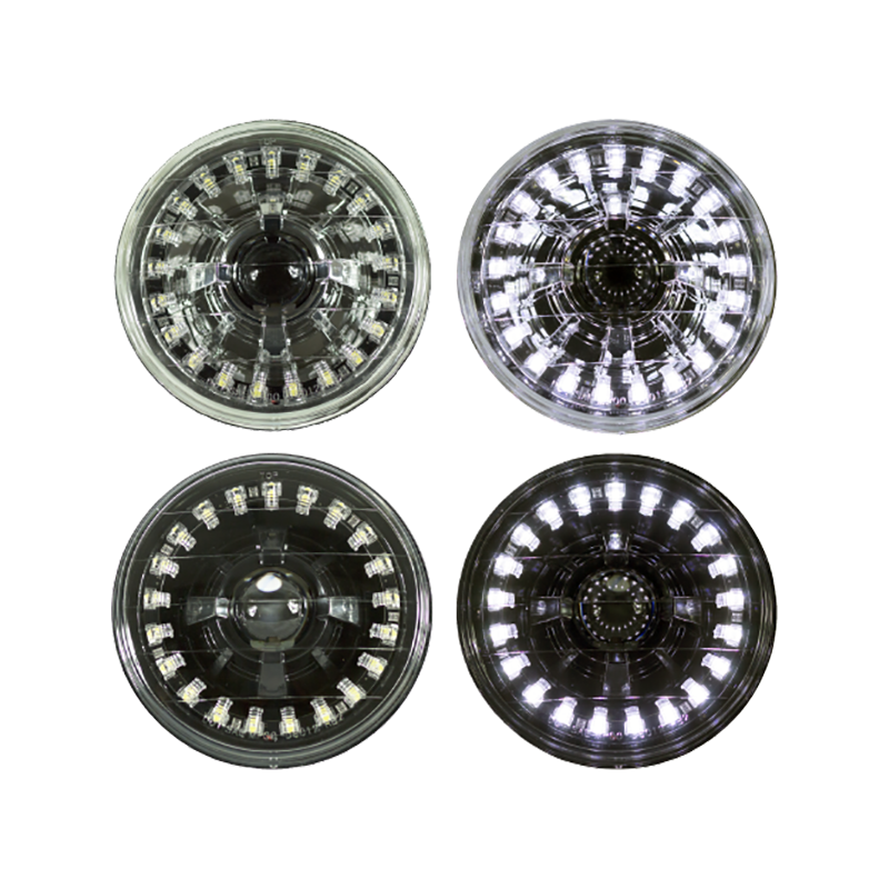 Seven LED Headlight Kit for 64-68 Mustang - Modern White Halo by Dapper Lighting