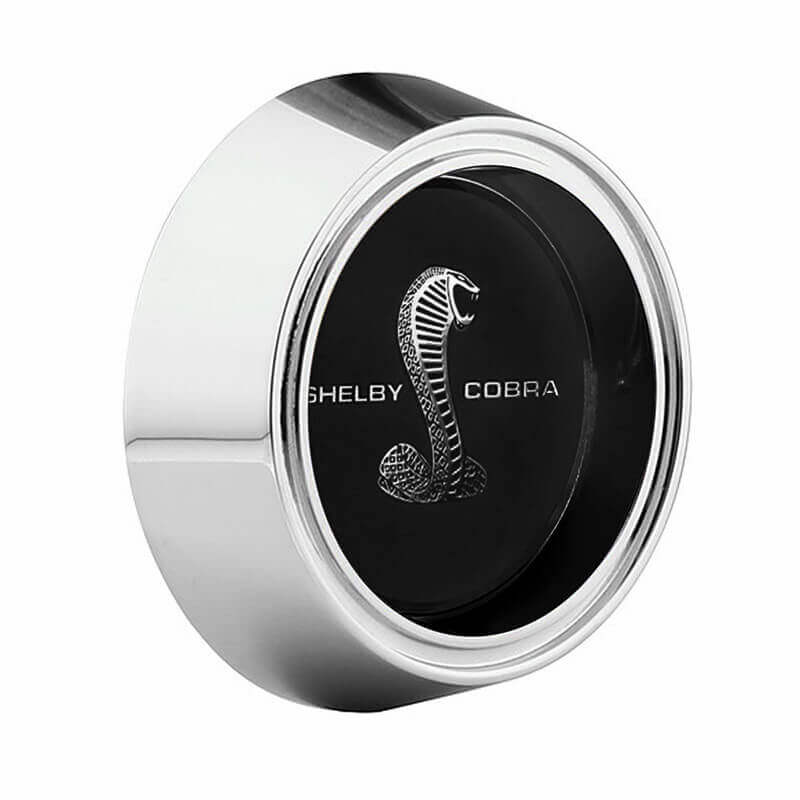 Center Cap -Legendary Wheel Co. Rims, Shelby logo silver/black background/chrome bezel